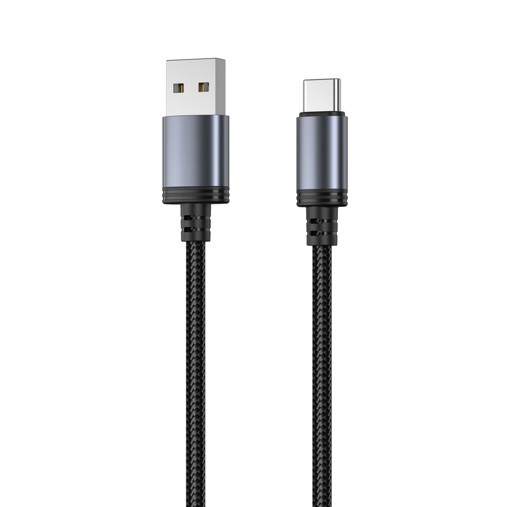 Mobia punottu kaapeli USB-A -> USB-C, 30W, 480 Mbps, 1m, musta